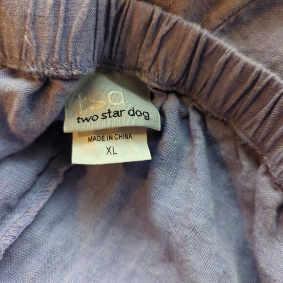 Two Star Dog TSD Linen Skirt Womens XL Purple Embroidered Layered Flare - Picture 4 of 6